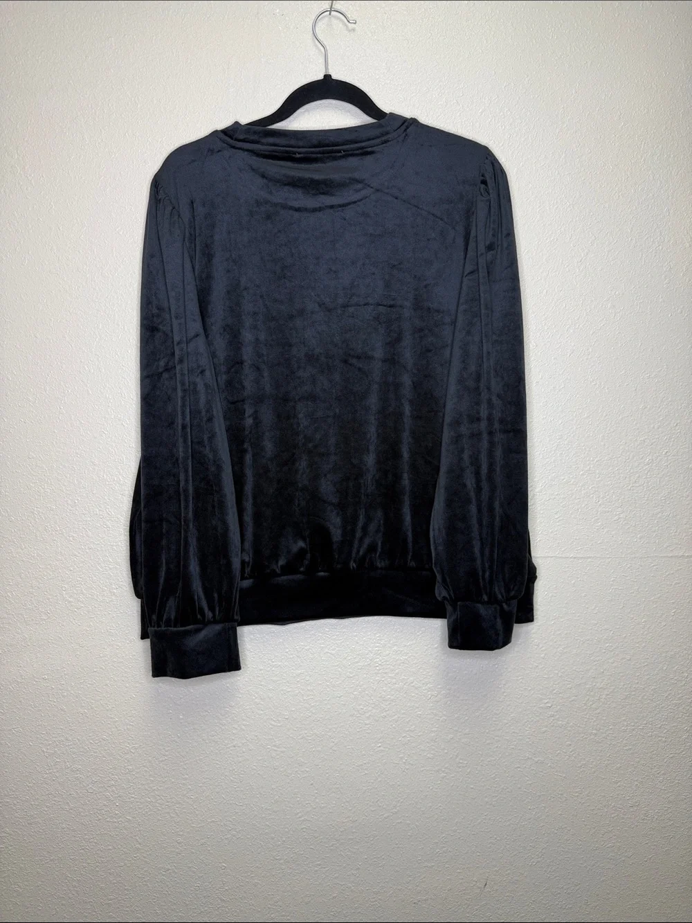 LOFT Black Velvet Long-Sleeve Pullover